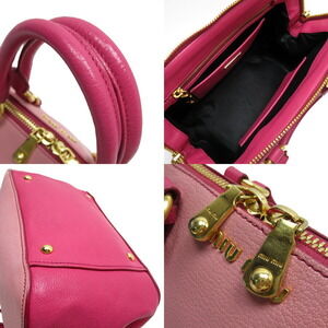 Miu Miu pink gold handbag leather